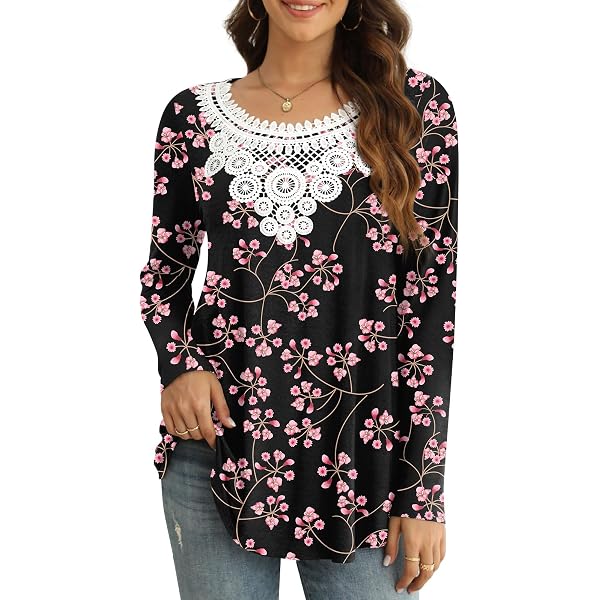 Tunic Cathy Manches Longues Col V - 60% Polyester 35% Viscose 5% élasthanne - Taille M à 3XL
