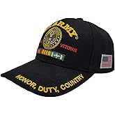 US Vietnam Veteran Military Army Navy Ball Cap with Ribbons - Honor Duty Country Hat