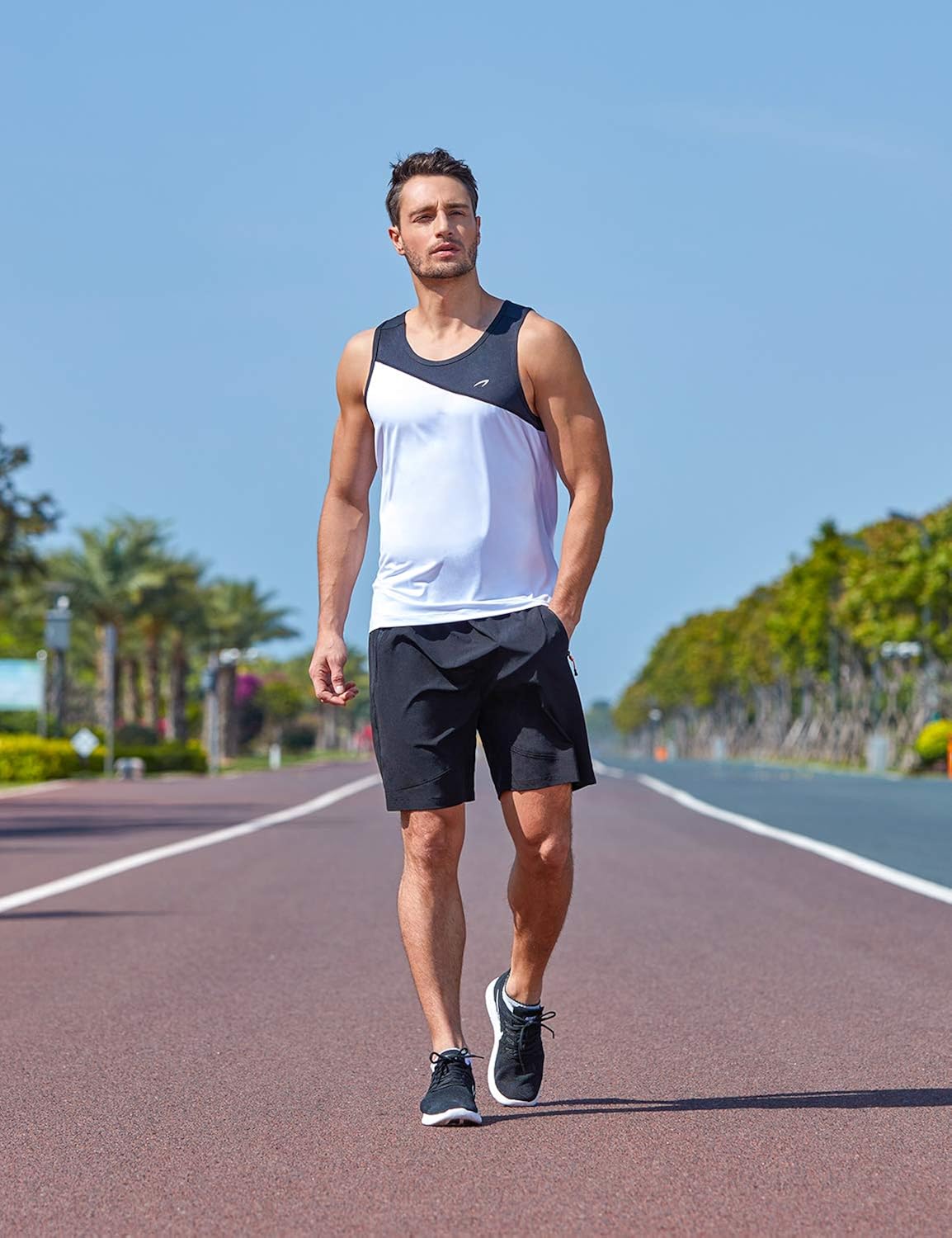 KPSUN Mens 7 Inch Athletic Running Shorts Workout Lightweight Quick Dry Zipper Pocket Shorts for Exercise Gym Training : Clothing