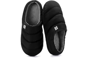 RockDove Mens Campground Puffer Slippers Memory Foam Cozy Warm Indoor House Shoes Non Slip Machine Washable Gift Ready