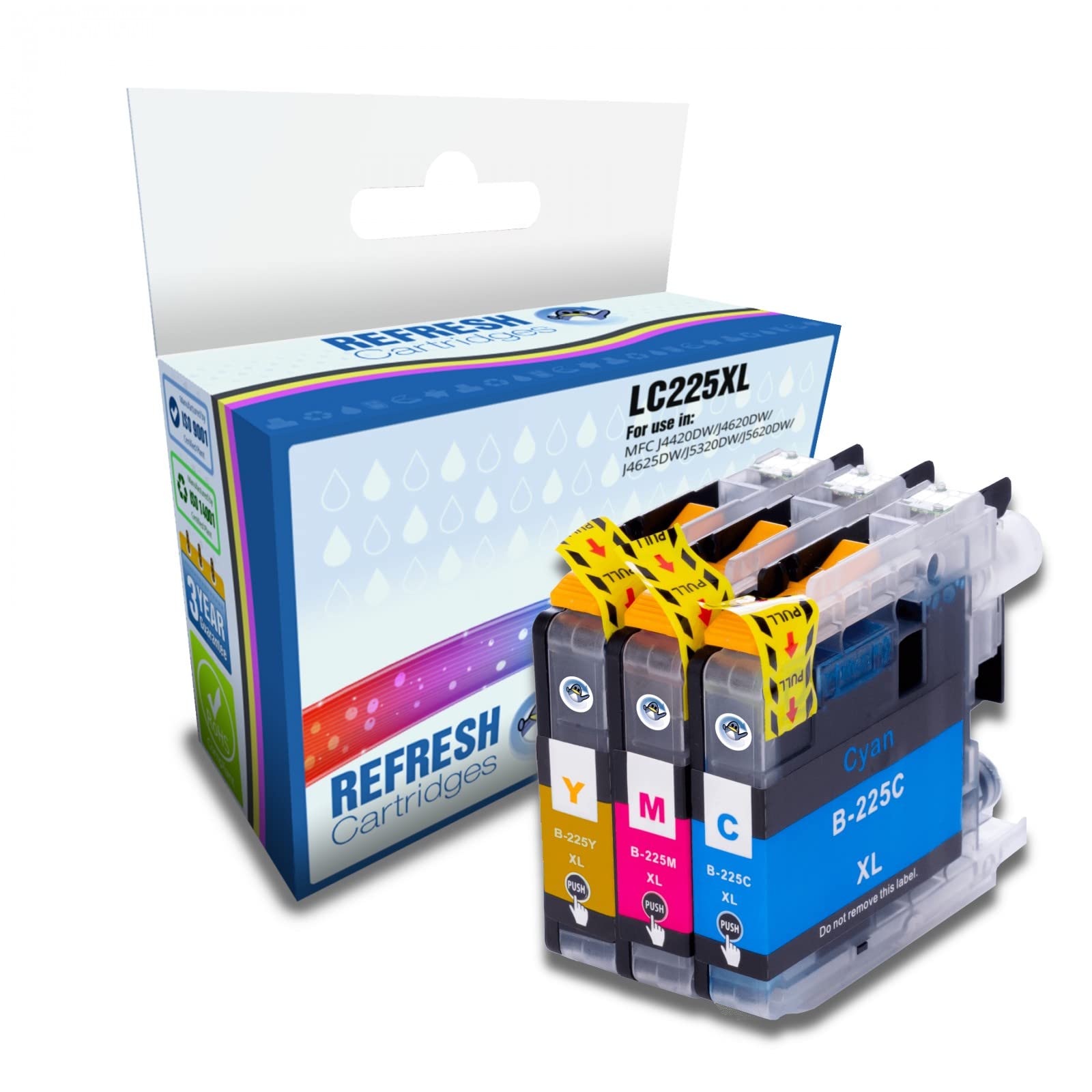 Refresh Cartridges Compatible Ink Cartridge Replacement for Brother LC225XL (Multi-Colour)