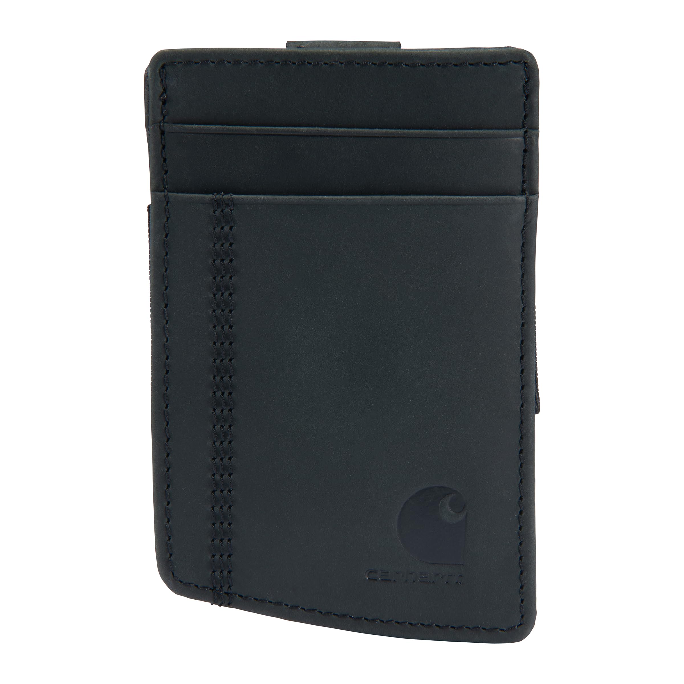 Photo 1 of Carhartt Men's Casual Saddle Leather Wallets, Available in Multiple Styles and Colors, Black (Front Pocket)