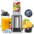 Lampick Smoothie Blender, 1300W Personal Blender for Smoothies, Shakes and Nutrient Extractions with 2pcs BPA-Free 27oz Portable Blender To-Go Bottles