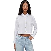 L'AGENCE Women's Cosette Crop High Low Shirt