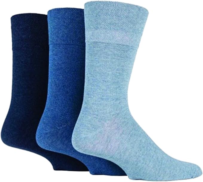 3x Pairs Mens Gentle Grip Diabetic Socks with Top and Hand Linked Toe Seams/UK 611