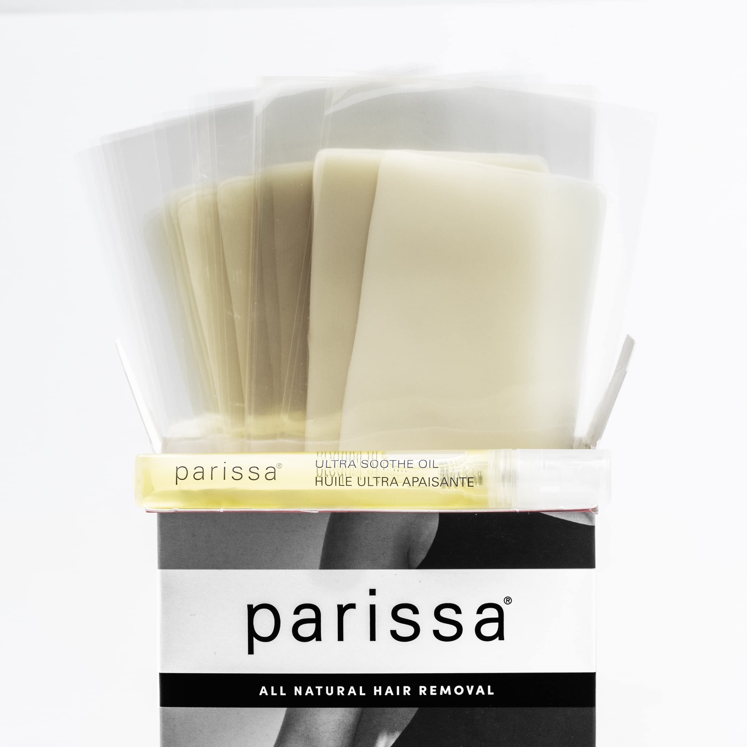 Parissa Legs & Body Biodegradable Wax Strips Kit | Ready-to-Use Large Wax Strips for At-Home Hair Removal, Suitable for All Hair Types | Includes Post-Wax Ultra Soothe Oil | 24 Strips (12 x 2)