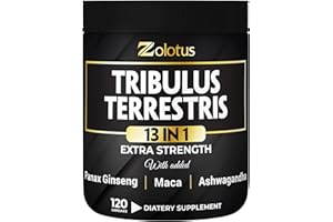 Zolotus 13in1 Tribulus Terrestris Capsules with Maca, Horny Goat Weed, Panax Ginseng, Saw Palmetto, Tongkat Ali, Shilajit & More - Energy, Stamina Supplement for Men & Women - 120 Counts