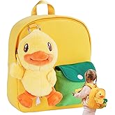 B.Duck Plush Backpack Cute Duck Design with Zipper Shoulder Bag for Gifts (B.DUCK)