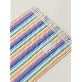 WENSHUO Monet Water Lilies-Striped Pure Cotton Bath Towel,100% Combed Cotton,Luxury Beach Towels,Super Absorbent(Pack of 1) (55.12" L × 27.56" W)