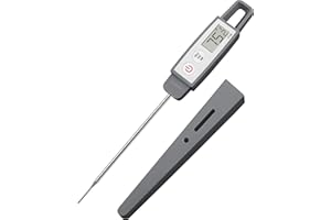 Lavatools PT09 Super-Quick Commercial Grade Digital Thermometer for Cooking, Meat, Candy, Candle, Liquid, Oil, 4.5" Compact Probe, Splash Proof, °C/°F Toggle, Hold Function - Sesame