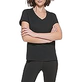 Calvin Klein Performance Womens Solid V-Neck Short Sleeve T-Shirt