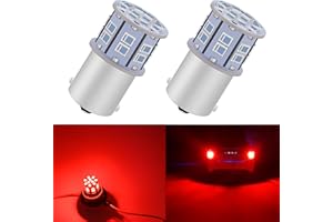 LEDYOTRY 1156 LED Bulb Red 12V-24V Super Bright Low Power p21w 7506 1141 BA15S 1003 LED Bulb for Brake/Tail Lights, Blinker Lights, Turn Signal/Parking Lights, Pack of 2