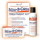 Naturasil Mite-B-Gone Mite Treatment Kit | Fast-Acting 10x Sulfur Lotion & Soap | Fast-Relief for Human Mites, Bug Bites, Itching Redness & Irritation | Safe for Kids and Adults