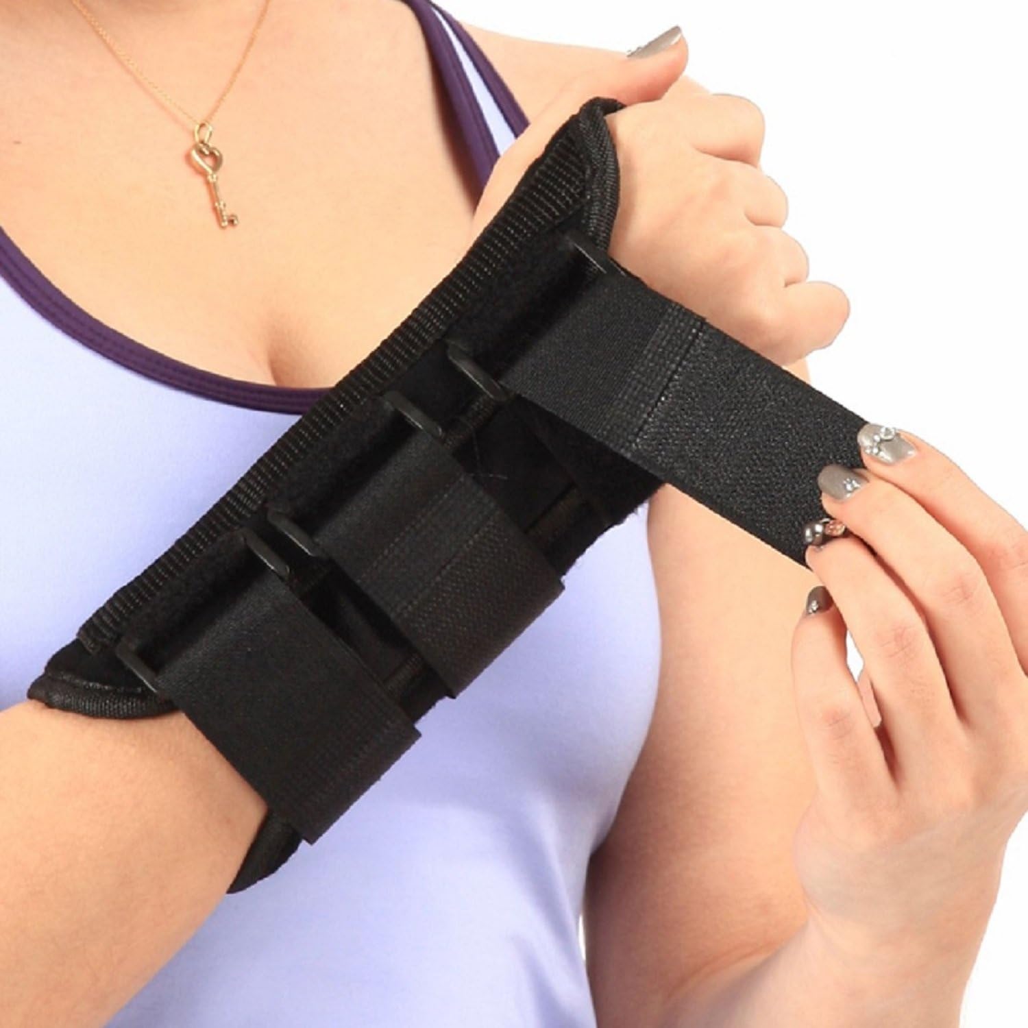 LOKSER Wrist Support Brace - Comfortable and Durable Thumb and Finger Hand Wrap for Men or Women with Sprains, Carpal Tunnel Syndrome & Muscle Strain - Relieves Pain & Better Sleep