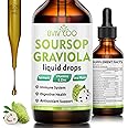 Soursop Graviola Liquid Drops - 2000mg Pure Soursop Extract Blended with 300mg Sea Moss & 100mg Elderberry - Powerful Cell Support, Antioxidant-Rich, Immune-Boosting - 2 Fl Oz (60ml) Bottle