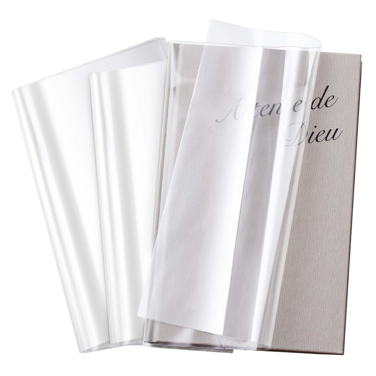 Photo 1 of ReliThick 100 Pack Adjustable Clear Book Covers Fits Books with 8.5 x 15 Inches, Plastic Waterproof Sleeve for Textbooks Paperbacks, with Self Adhesive Closure, Against Dust, Wear Book Protector