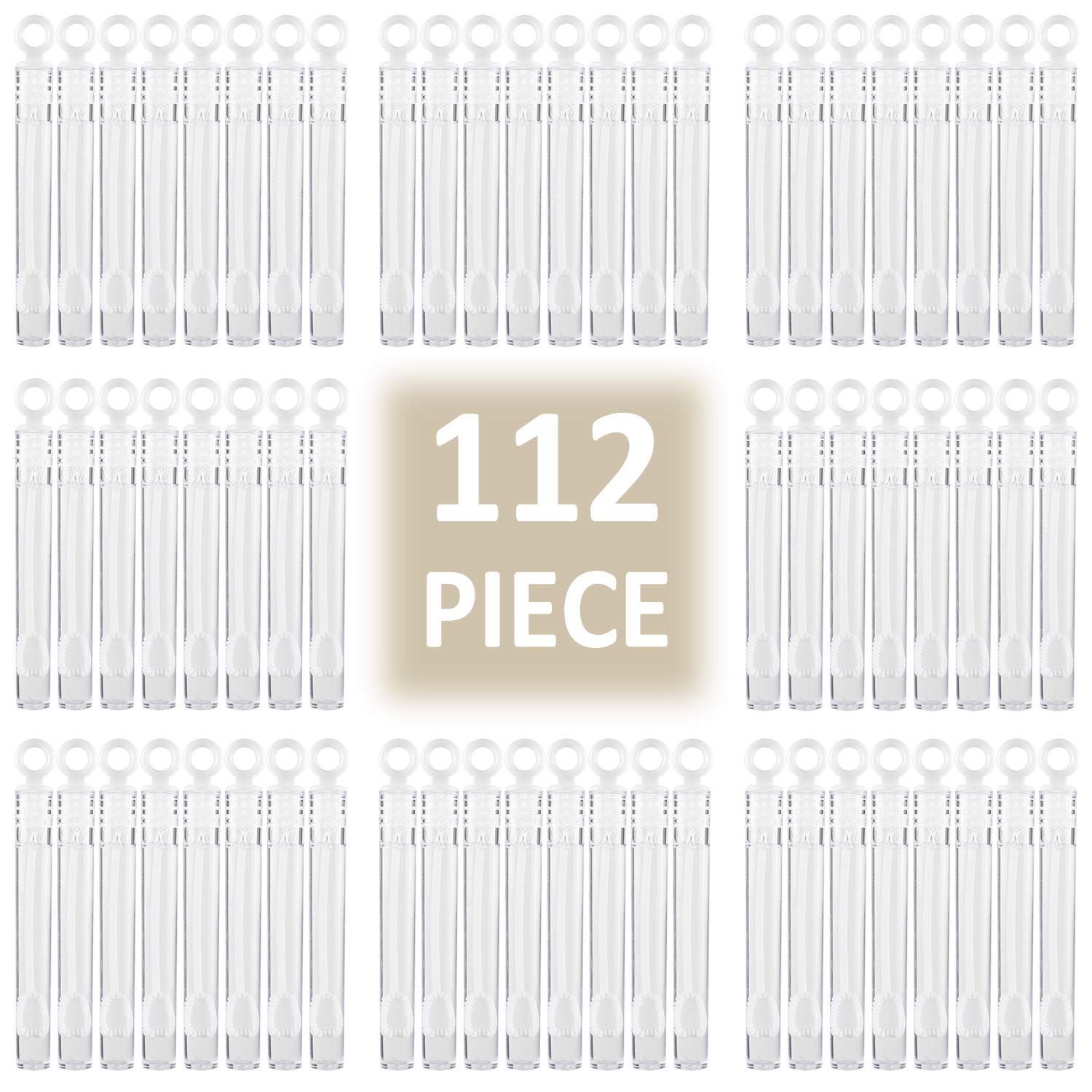 112 Pack Mini Wedding Bubble Wand (White Circle Style), Ideal Party Favors For Anniversaries, Celebration Supplies, Valentine’s Day, Pool Parties, Family Reunion, and Great Gift for Couple Boy Girl