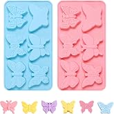 2 PCS Butterfly Silicone Mold 3D Butterfly Themed Baking Mould | 6 Design Butterfly Shaped Silicone Molds for Crafts Cake Dessert Candy Mousse Chocolate Ice Cube Handmade Soap Candle