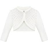 Lilax Baby Girls' Knit Long Sleeve One Button Closure Bolero Shrug