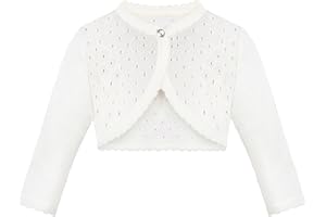 Lilax Baby Girls' Knit Long Sleeve One Button Closure Bolero Shrug
