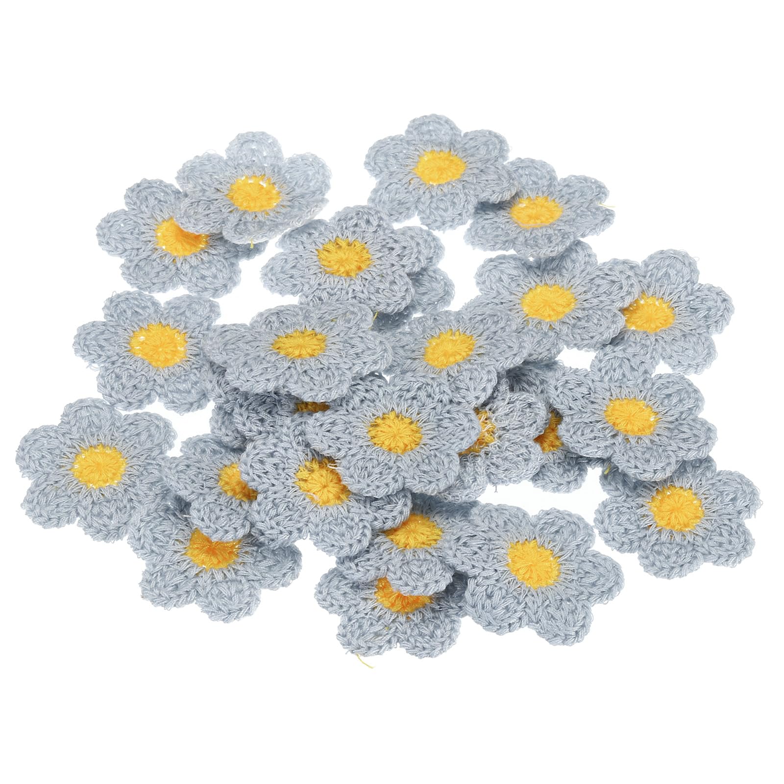 PATIKIL Sew on Patches for Clothes, 32 Pack Flower Patch Embroidered Appliques for Clothing Decoration Backpack Jean Hat DIY Craft, Gray