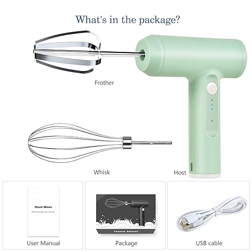 Cordless Hand Mixers, Electric Blender Handheld Cordless Electric