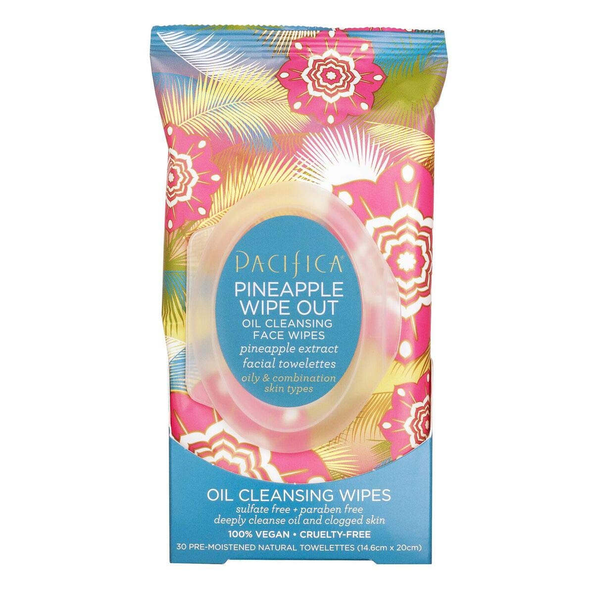 Pacifica Wipe Out Oil Cleansing Face Wipes, Pineapple, 240Count