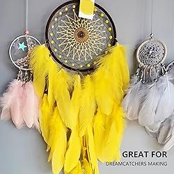 FeelfunFeather 120pcs Yellow Goose Feathers 6-8