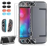 FYOUNG Upgrade Switch 2 Protective Case&Screen Protector Set, Dockable Cover Hard Shell for Nintendo Switch 2 2025 Console Accessories,Travel-Friendly,Kickstand Cutouts(Clear, for Switch 2 7.9inch)