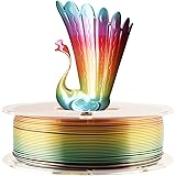 Silk Shiny Fast Color Gradient Change Rainbow Multicolored 3D Printer PLA Filament - 1.75mm 3D Printing Material 1kg 2.2lbs S