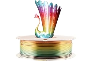 Silk Shiny Fast Color Gradient Change Rainbow Multicolored 3D Printer PLA Filament - 1.75mm 3D Printing Material 1kg 2.2lbs Spool, Widely Compatible for FDM 3D Printe by TTYT3D