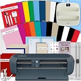 Cricut Maker 5 Multicolor Sampler + Heat Press | Crafting Bundle, Rainbow Vinyl Included, Iron-On Sheets, DIY Crafts, Multiple Materials
