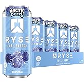 RYSE Fuel Energy Drink - Arctic Berry - Sugar Free, Gluten Free & Vegan - 200mg Natural Caffeine, Taurine & Choline for Focus & Energy - No Artificial Colors - 16 fl oz Cans (12-Pack)