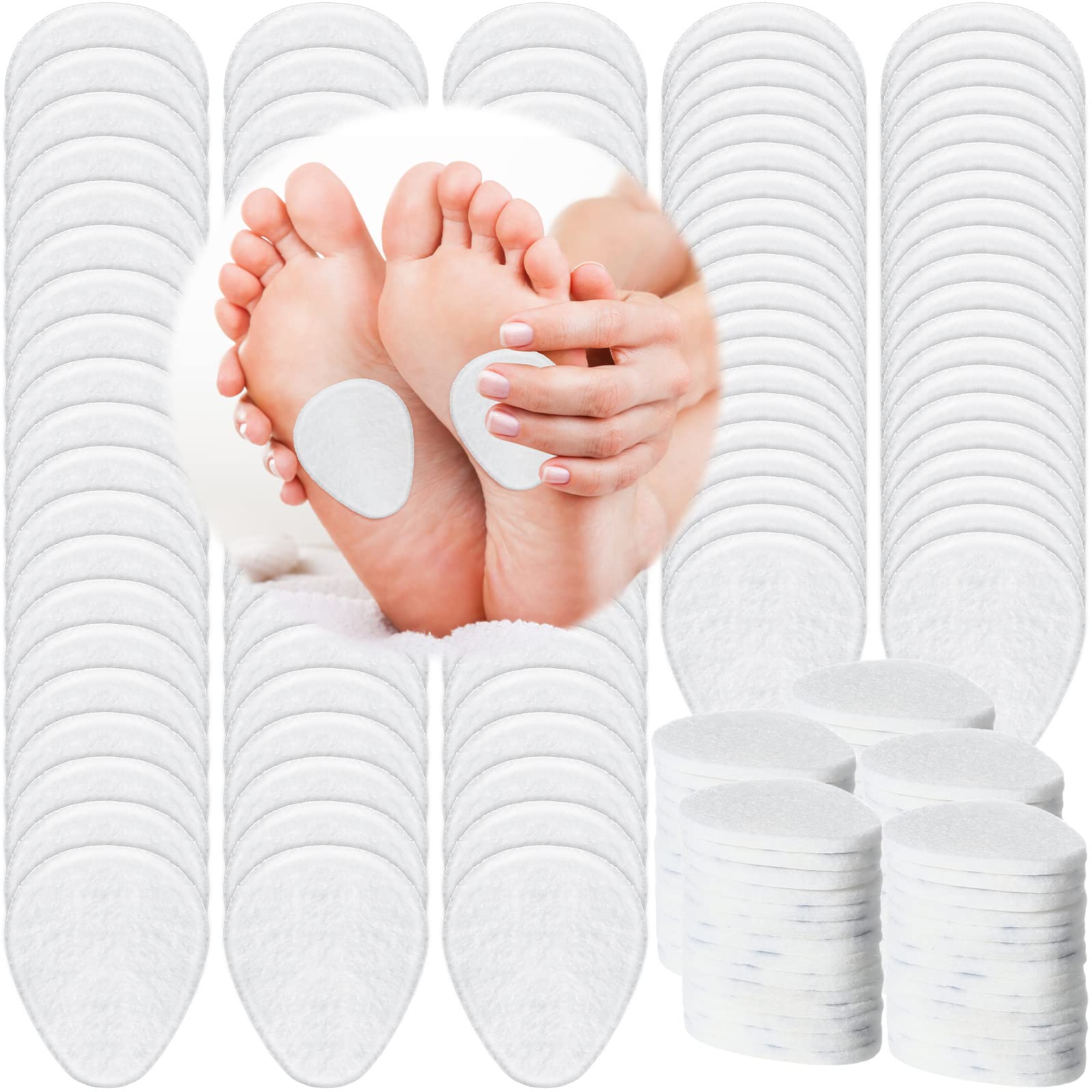 Photo 1 of 100 Packs Metatarsal Foot Pads Ball of Foot Cushions Forefoot Pads for Women Metatarsal Support for Unisex Forefoot Sole and Support, 0.2 Inch Thick, White