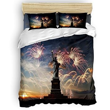Amazon Com 4 Pieces Beding Set Twin Size Statue Of Liberty