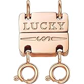 Qulltk Lucky Necklace Separator for Layering Strong Magnetic Clasps, 14K Gold and Silver Multiple Necklace Clasps for Layered Look