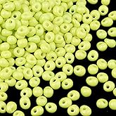 Yholin 4000pcs Glass Seed Beads Bulk, 3x6mm Teardrop Shape Yellowish green Seed Beads Small Pony Beads for DIY Craft Projects Bracelets Necklace Jewelry Making