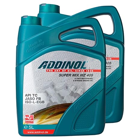 2X Addinol Motoröl Motorenöl Motor Motoren Motor Oil Engine Oil 2-Takt Super Mix Mz 405 (Rot Gefärbt) 5L