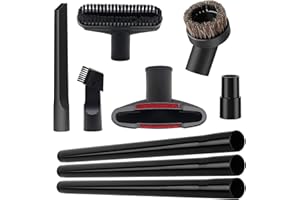 9 Pcs Universal Vacuum Attachments Kit 1 1/4 inch & 1 3/8 inch Vacuum Cleaners Accessories with Wet Dry Plastic Vac Hose Adap