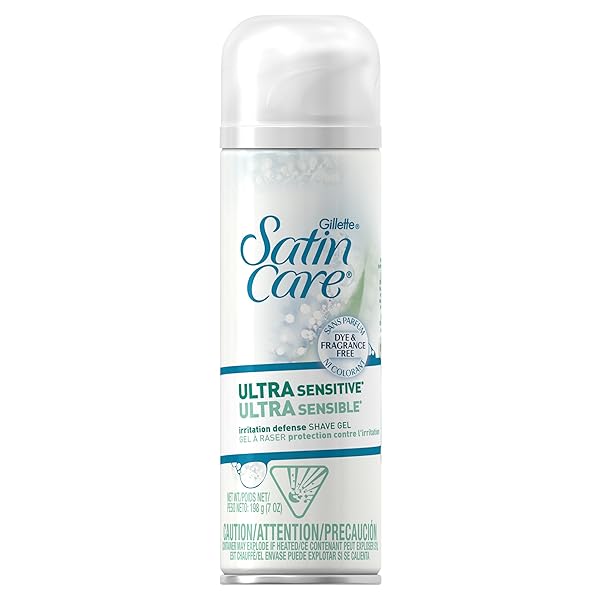 GILLETTE SATIN CARE ULTRA SENSITIVE WOMEN’S SHAVE GEL – 7 OZ