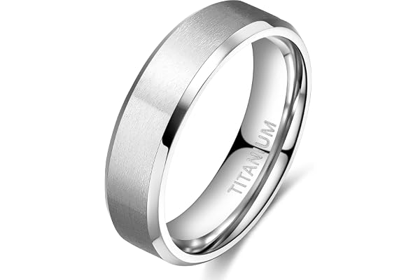 TIGRADE Titanium Rings 4MM 6MM 8MM 10MM Wedding Band in Comfort Fit Matte for Men Women
