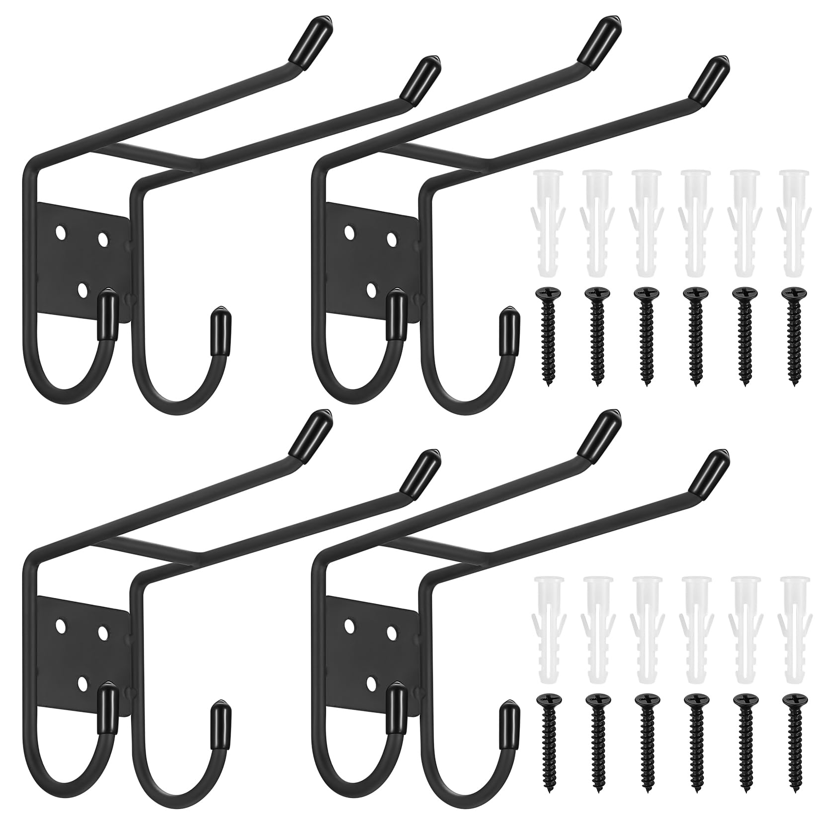 BJBJJIU 4 PcsGarage Hooks for Hanging Heavy Duty HooksLadder Garage Storage HooksUtility Hooks Hanger Brackets Organizer for Bike Garden Tool Hook