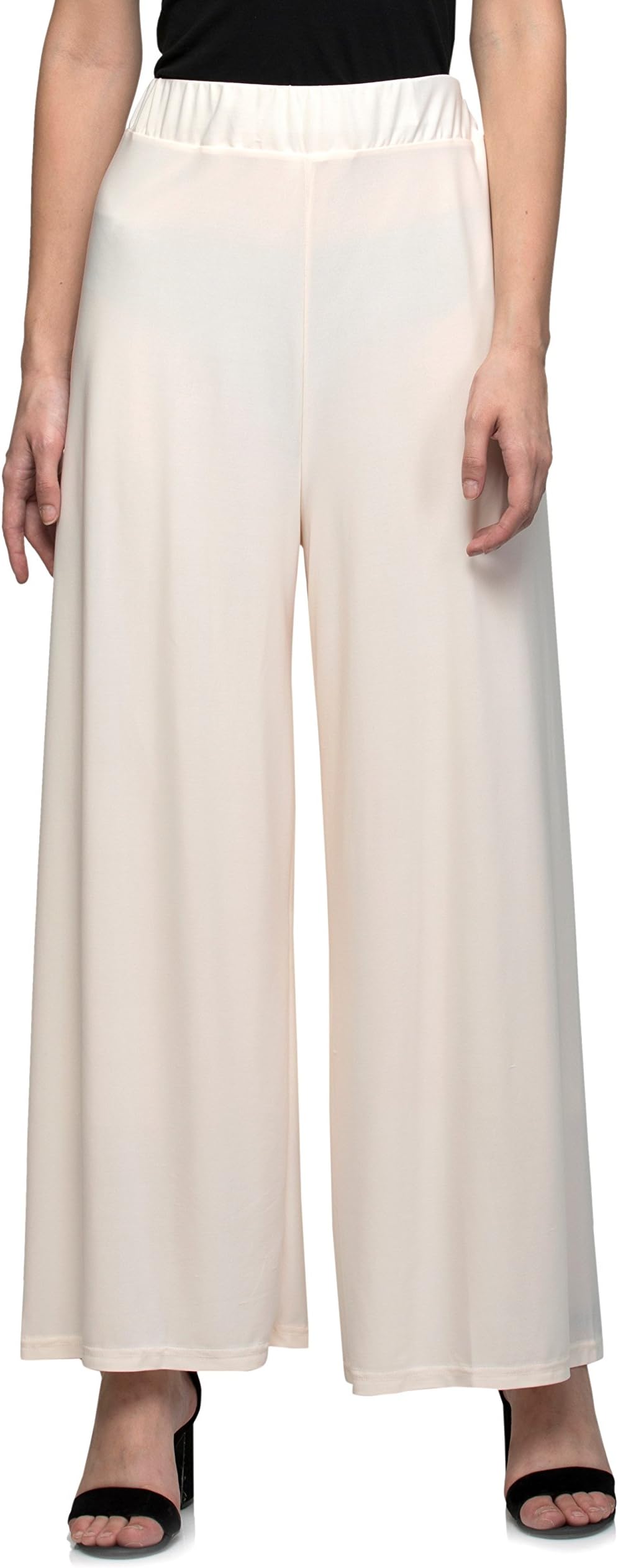 Tara Lifestyle Stretchable Designer Plain Casual Wear Palazzo Pant for Women's - Free Size (Waist:26" to 34")