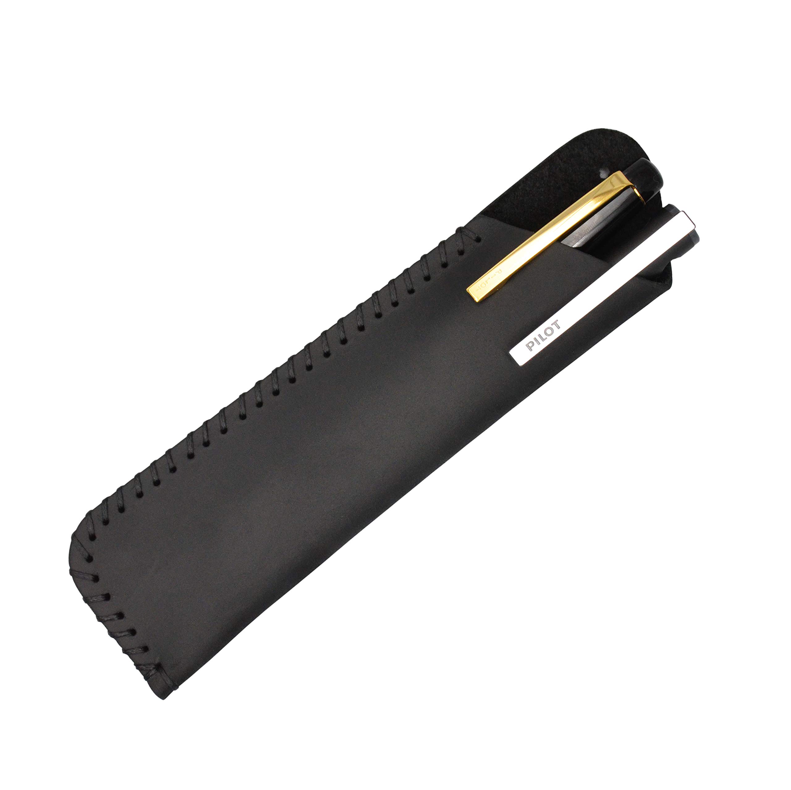 aolaso Leather Pen Case Holder Handmade Crazy Horse Leather Fountain Pen Pouch Protective Sleeve Cover for Ballpoint Pen, Stylus Touch Pen