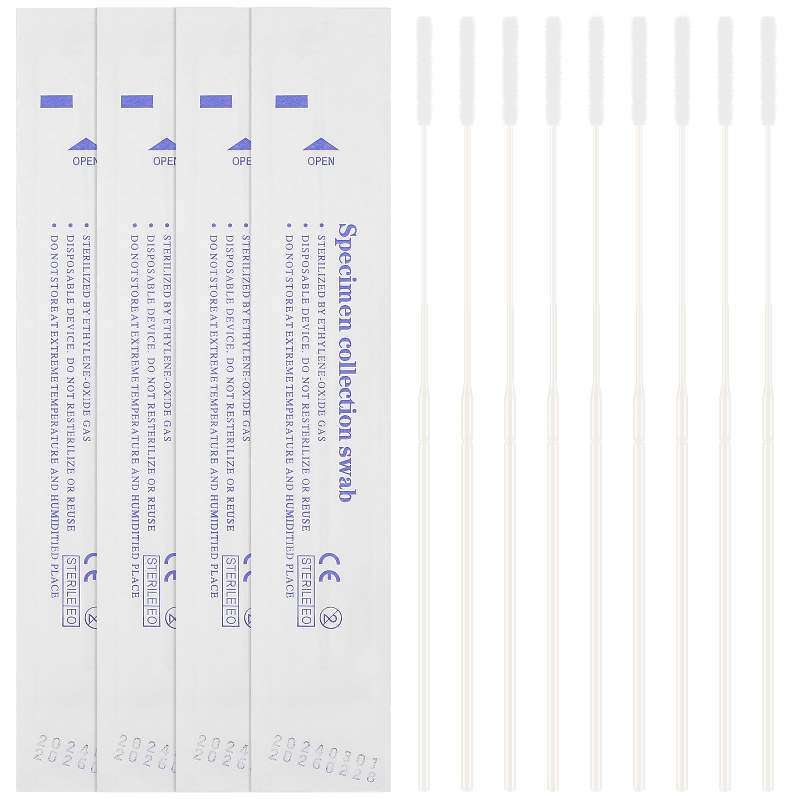 iplusmile 20pcs Swabs, Disposable Specimen Collection Nasal Swabs Testing Sampling Collection Cotton Tip Applicator for Medical Laboratory and General Testing