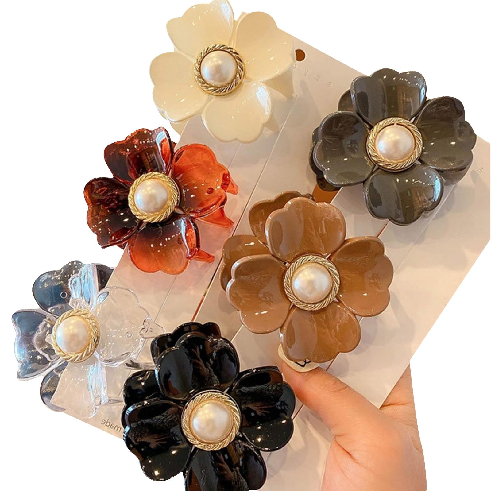 TRHDFW Flower Hair Claw Clips Large Matte Hair Claw Big Cute Hair Clips For Women Girls Non Slip Strong Hold Hair Clamps Barrettes Accessories for Thin Hair Thick Hair