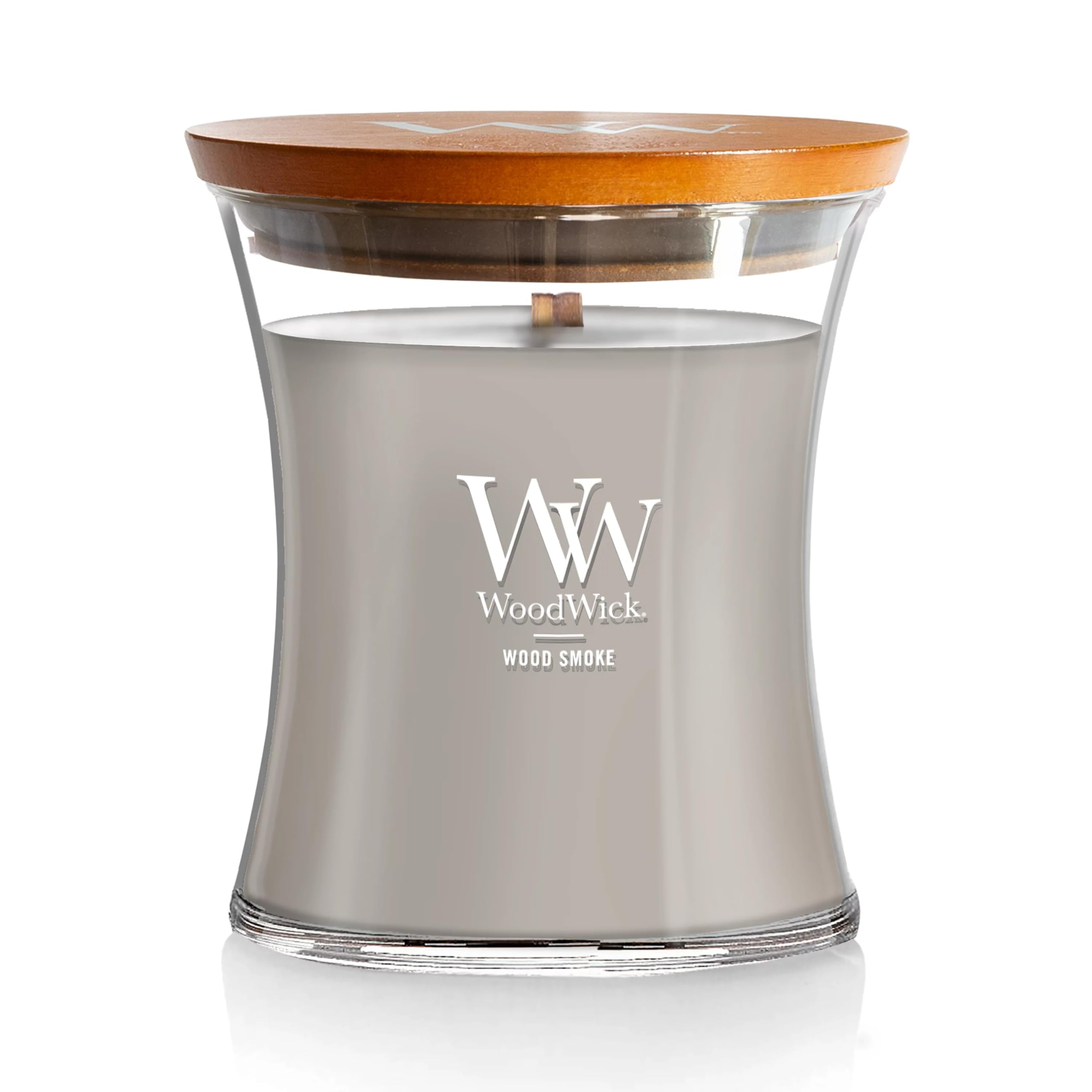 Photo 1 of WoodWick Wood Smoke Hourglass Candle 9.7 oz. Medium Fall Candle with Crackling Wick for Smooth Burn Aromatherapy Soy Wax Blend