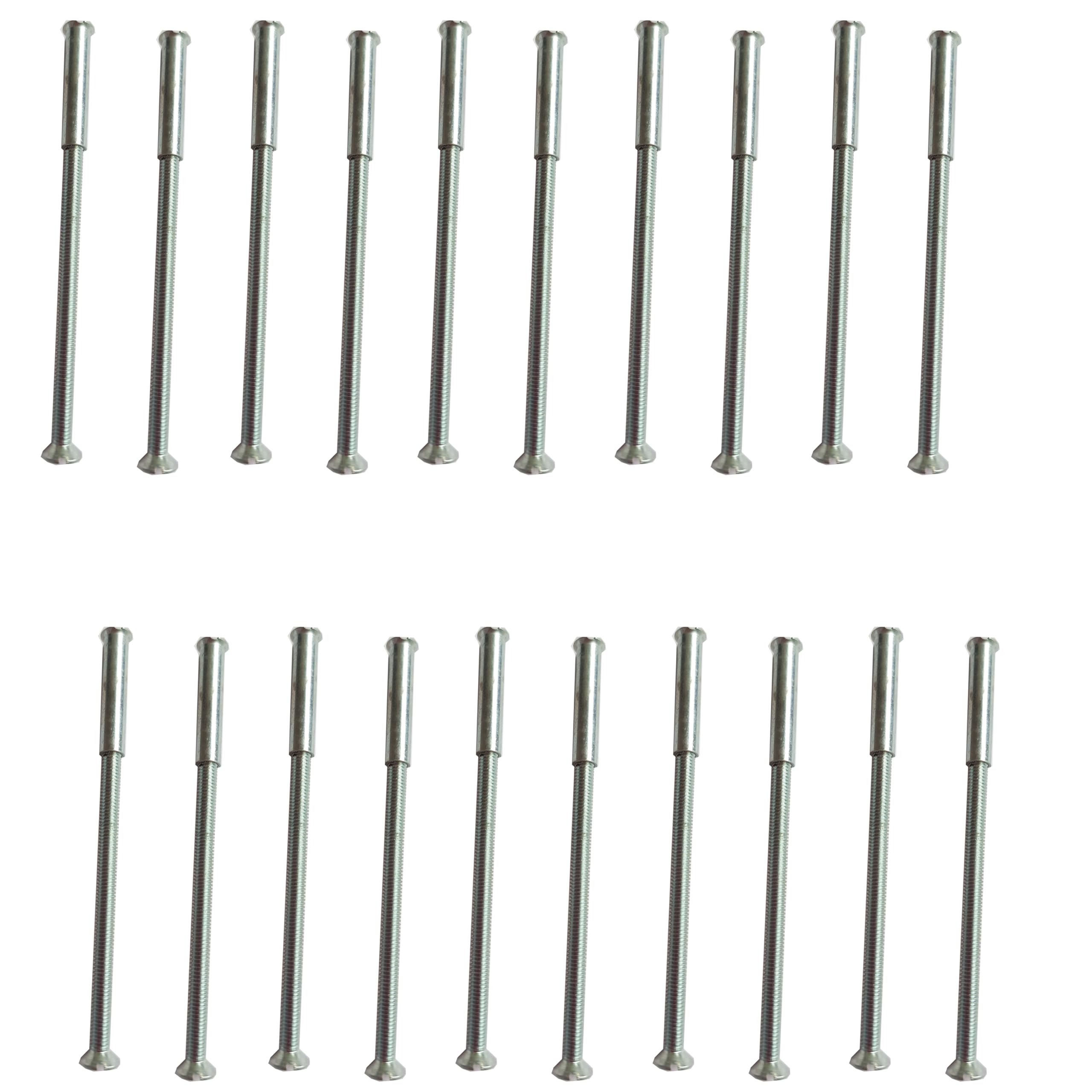 20 Pack M3 Door Handle Screws SILVER with Bolt Connecting Sleeve Male to Female for Door Handle, Knobs Escutcheons and Others