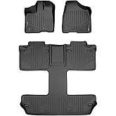 MAXLINER Custom Fit Floor Mats 3 Row Liner Set for 2011-2012 Toyota Sienna