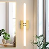 Lanmate Bathroom Light Fixtures,Gold 18W LED 360° Full Lighting Modern Wall Sconce Vanity Light with 5-Color Dimmable 3000K-6